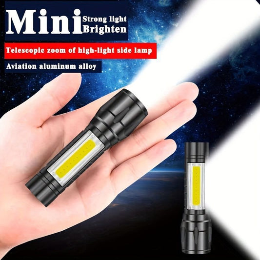 Mini COB Torch Rechargeable LED Light with 4 Modes