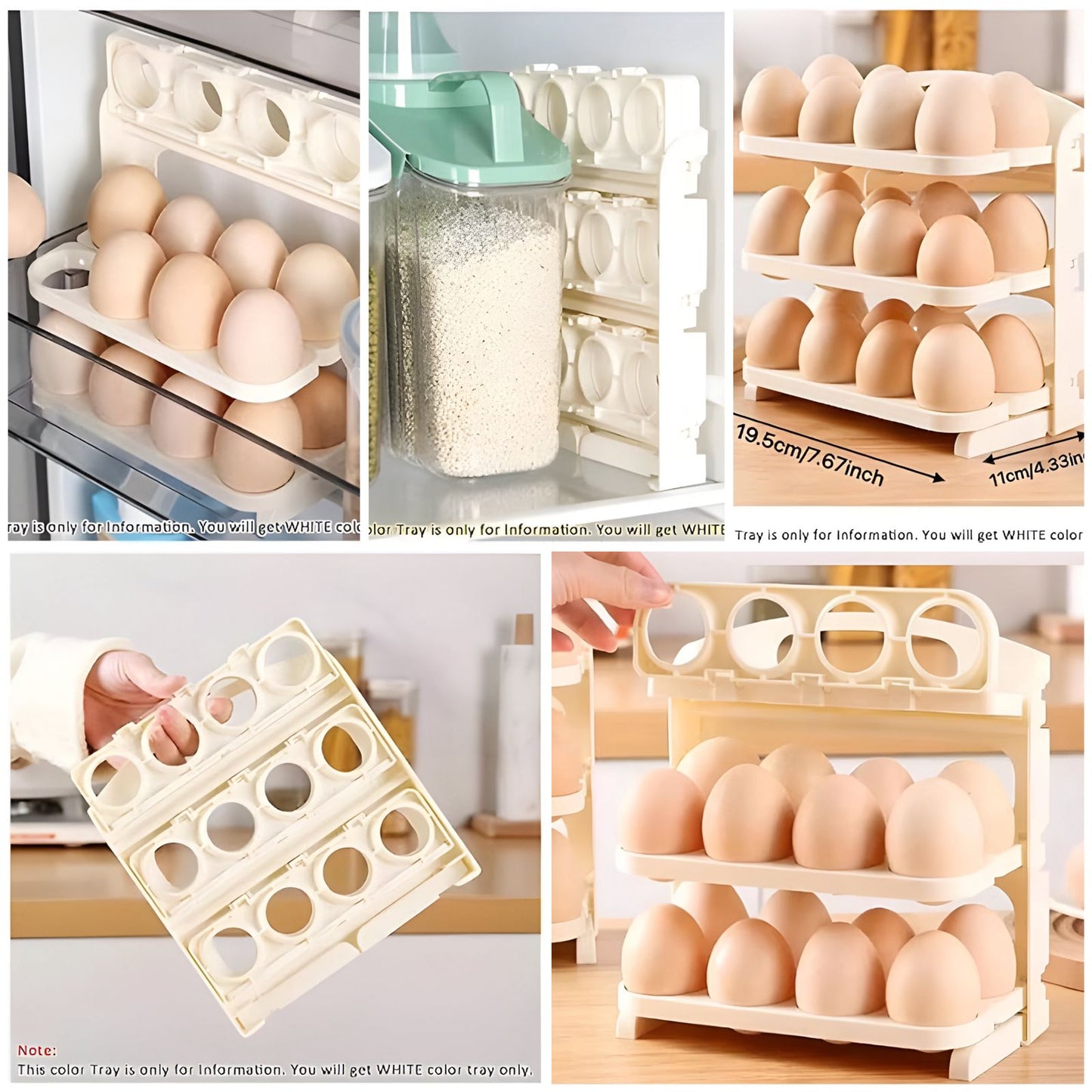 24pcs Eggs Ultra-Foldable Egg Tray (White color)