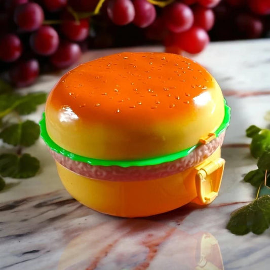 3 Layer Plastic BPA Free Burger Shape Lunch Box with Spoon
