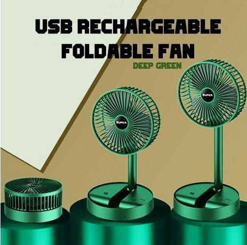 Rechargeable Foldable Telescopic Table Fan with 3 Speeds Control